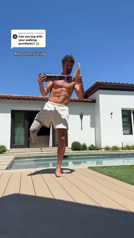 Replying to @Acissej can I jog in my walking prosthetic leg? Ya I guess you can say that🙃 prosthetic legs are getting better every year! 💪🏼😎  🦿 