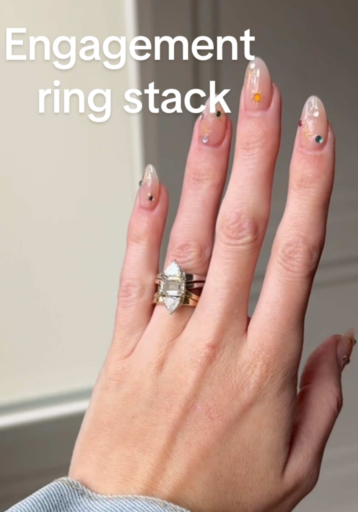 The engagement ring stack of my actual dreams came to life PERFECTLY #engagementring 
