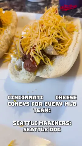 Week four of my journey making Cincinnati Cheese Coneys for every MLB team. This week takes us to Seattle Washington and the Seattle Dog. Would you eat this? Let me know what you think! @Camp Washington Chili @Tillamook  #hotdogs #cheeseconey #cincinnati #cincinnatichili #campwashingtonchili #creamcheese #seattle #seattledog #yum #food #foodporn #homecooking #homechef #beef #foodtiktok #fyp #homecookingtiktok 
