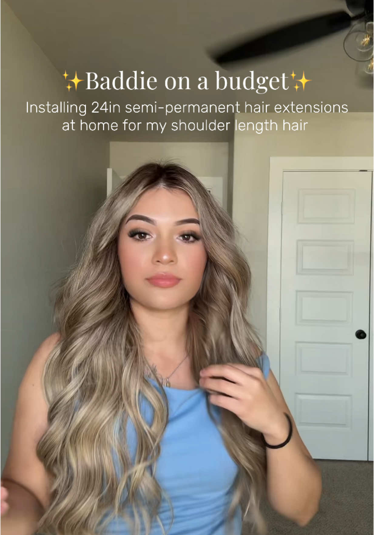 Luxurious human hair but make it affordable 🙂‍↔️😮‍💨🤌🏻 #humanhair #hairextensions #blondehair #balayagehair #tapeinextensions #googoohair #hairtransformation #longhair #shorthair #hairtutorial 