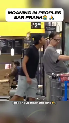 moaning in people's ear prank! #funny #walmart #funnyvid #stagedvideo  It's staged don't worry🤣 Don't try this