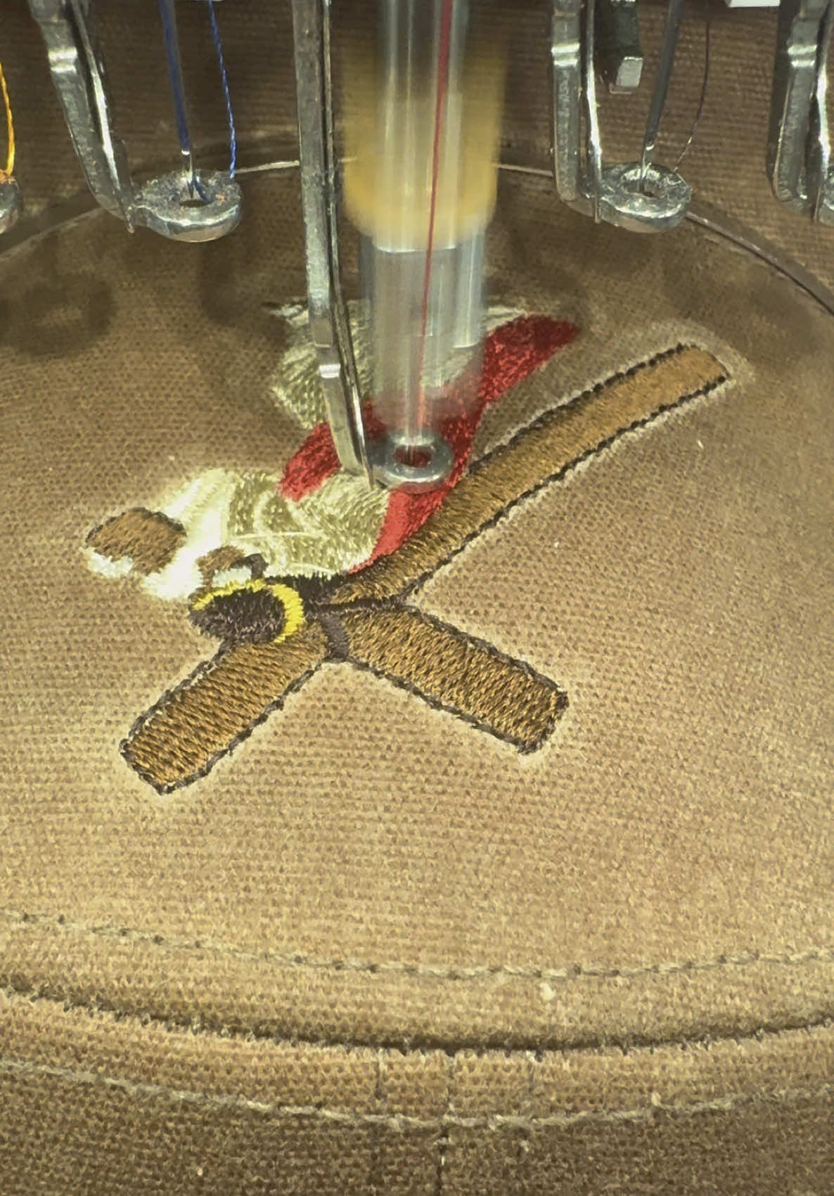 These have to be the most beautiful hats I’ve ever made! #baytownhatco #embroidery #easter #heisrisen #jesus 