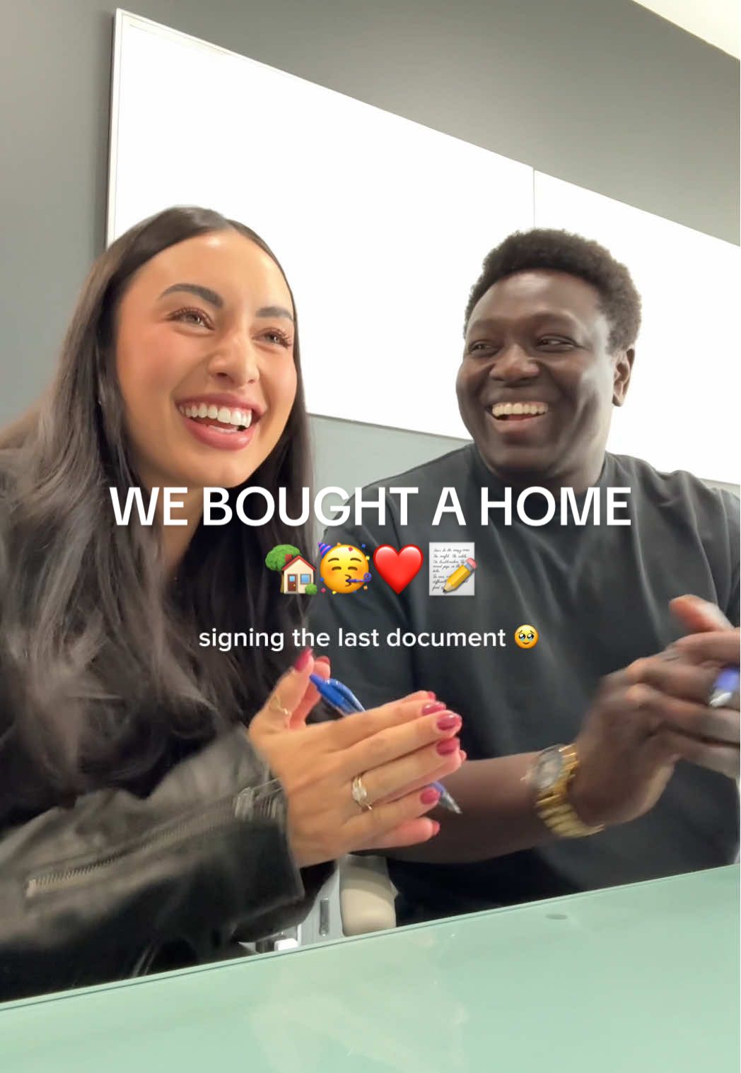 YAY for an exciting new chapter🥳🏡🫶🤗  (No, this isn’t posted real time - we are already moved in! Will share more soon!) #momtok #closingday #newhome #firsthome #firsttimehomebuyer 
