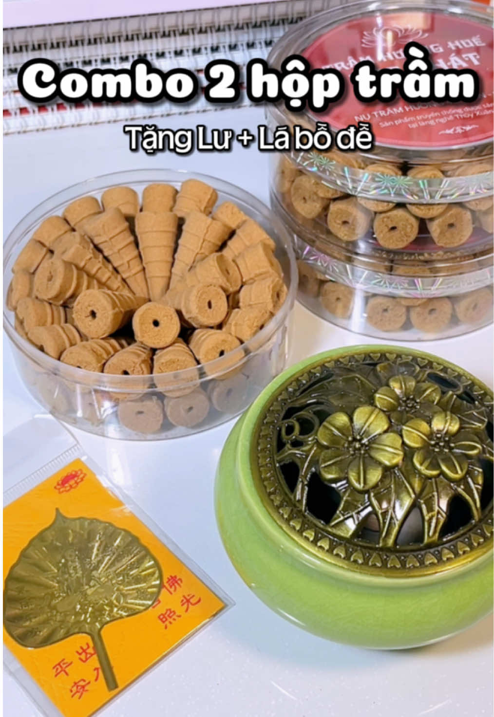 Combo 2 hộp trầm 79K tặng kèm Lư xông và lá bồ đề 🪷 #annhienn399 #review #fyb #nutramhuong #tramhuonghuelocphat #nutram #tramhuong #xongnha 