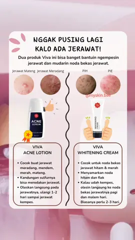 Nggak pake pusing lagi kalo ada jerawat! Produk lokal harga wah, Viva Acne Lotion dan Viva Whitening Cream. Coba deh.. #vivacosmetics #produklokal #produkindonesia #kosmetikviral #kosmetikindonesia #viva #vivacnelotion #vivawhiteningcream #cuantiktok 