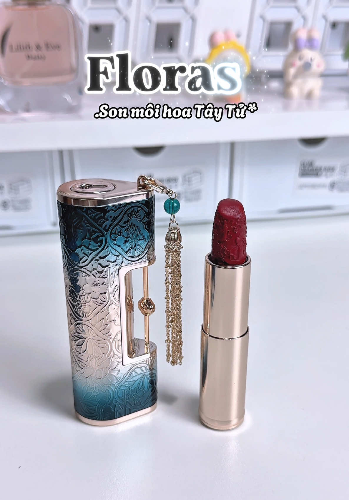 Son móc khoá Tây Tử đẹp mê hồn lun mí bà ơi 🌷#unboxing #review #son #florasis #sonhoataytu 