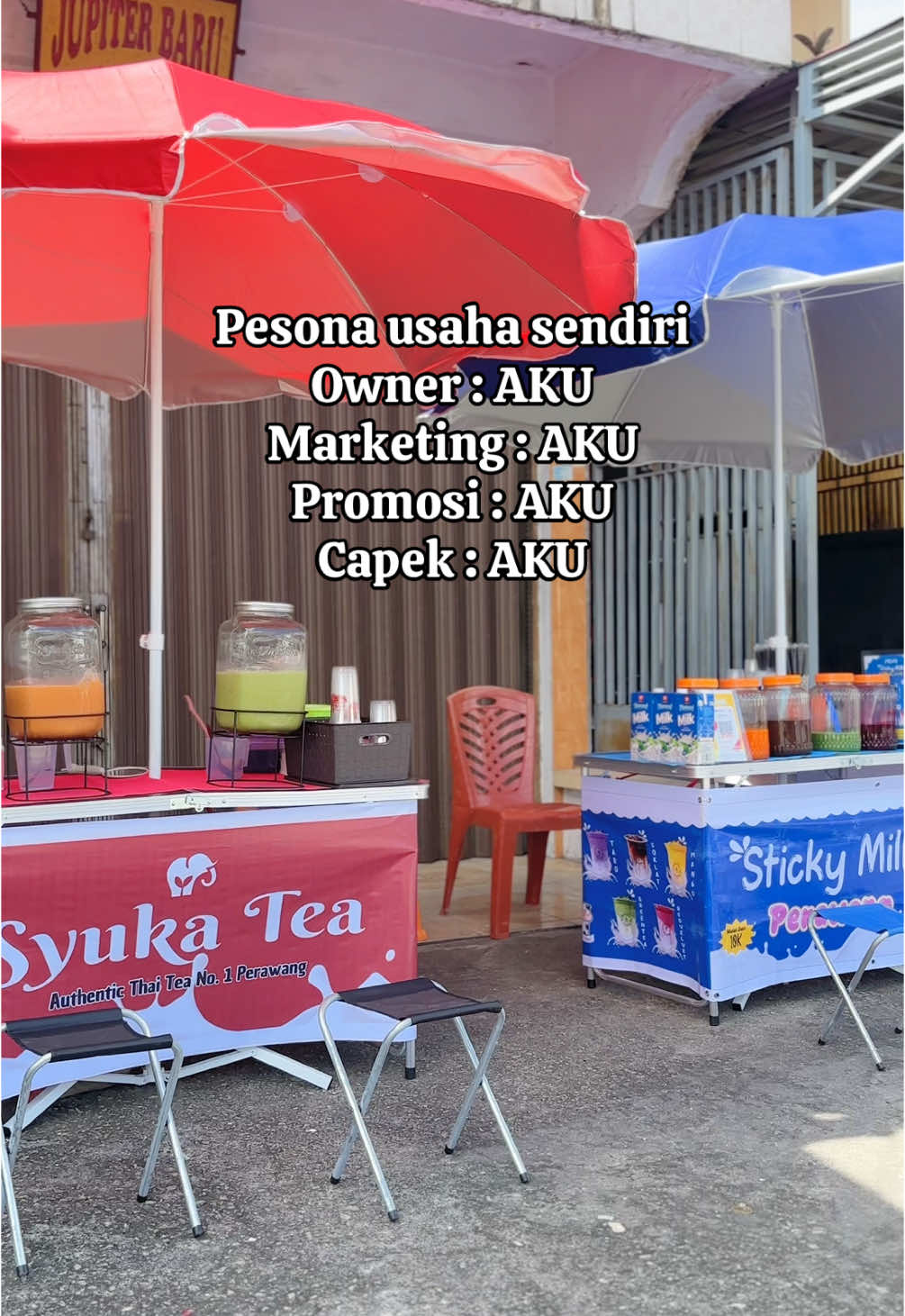 Mampir yu biar ownernya semangat :) #genz #smallbusiness #stickymilk #thaitea #mejalipat #usahasendiri 