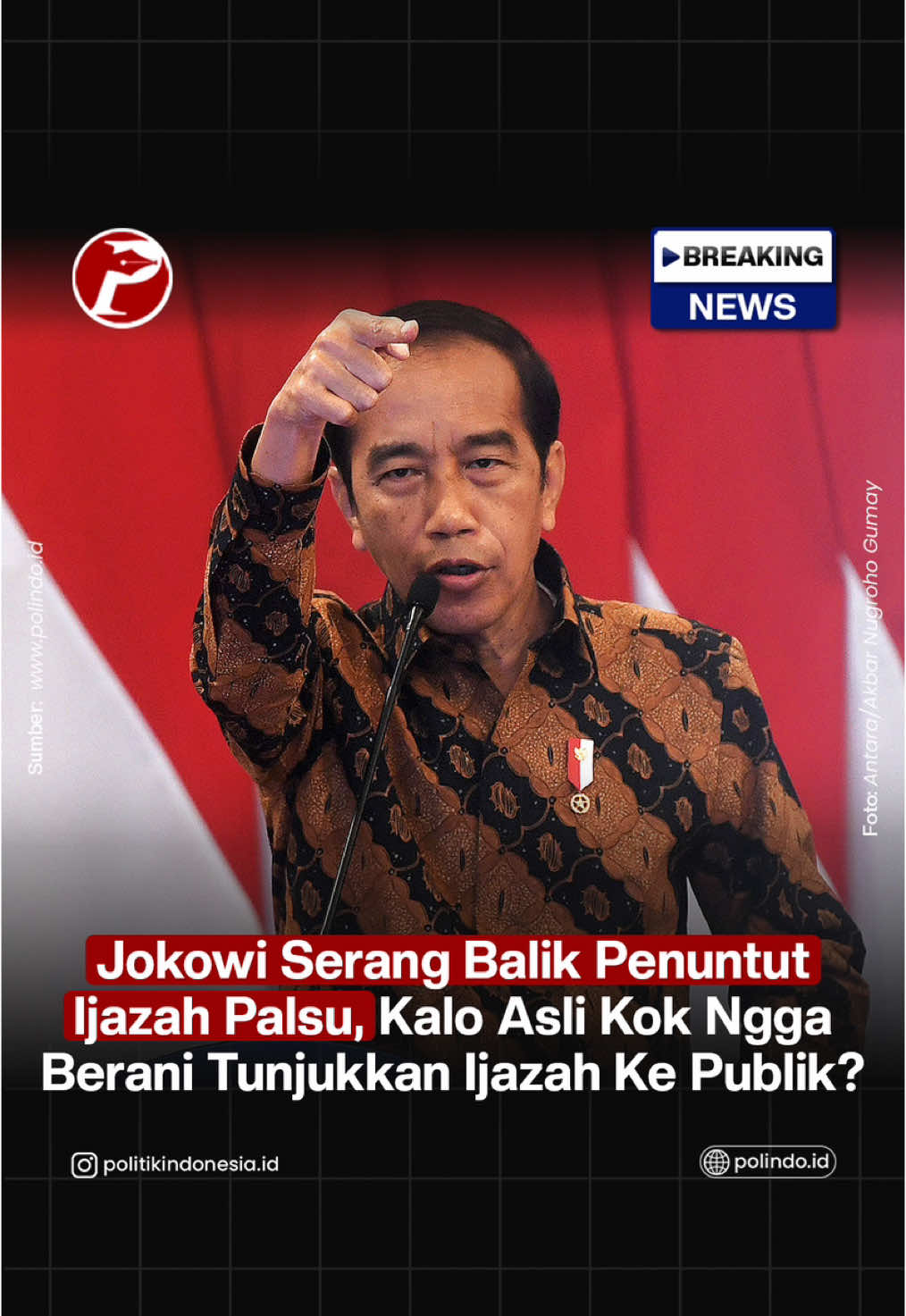 Pengamat Politik, Buni Yani, mengatakan, Presiden ke-7 RI Joko Widodo alias Jokowi mengubah strategi dalam menghadapi isu dugaan ijazah palsu, dari bertahan menjadi menyerang.  