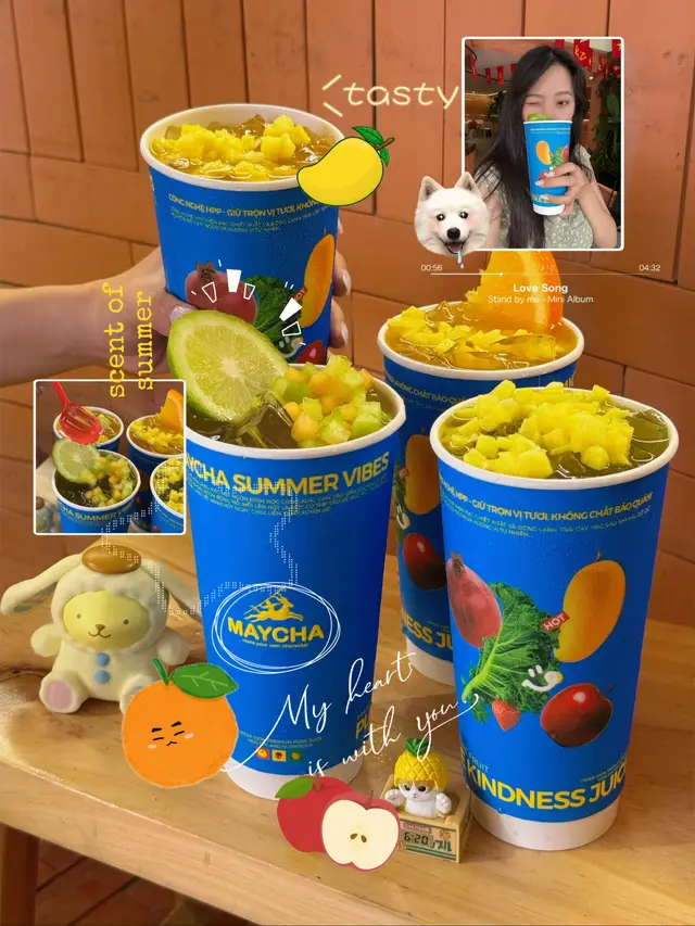 Ngán matcha gòi nên 2 đứa order 4 ly trà trái cây uống cho đã #fypシ゚ #review #maycha #tratraicay #saigon #xuhuong #trending #emxinxedich #aesthetic 