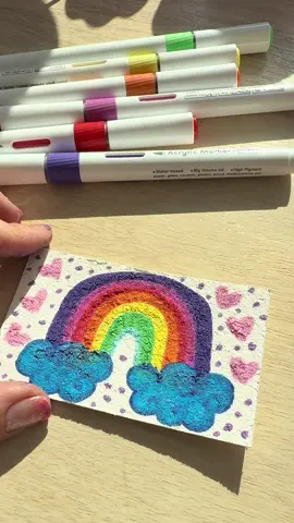 Im obssesed with this magic puffy art🤩😅🌈 #acrylicmarkers #puffyart #magicpaper #magicfoam #texturepaint #cute #springtok #rainbow #acrylicpaint 
