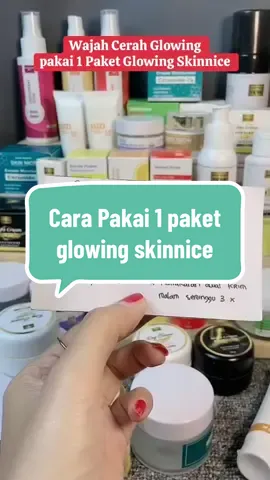 Wajah Cerah Glowing pakai 1 paket Glowing skinnice #skinnice #skincarebpom #moisturizerskinnice 