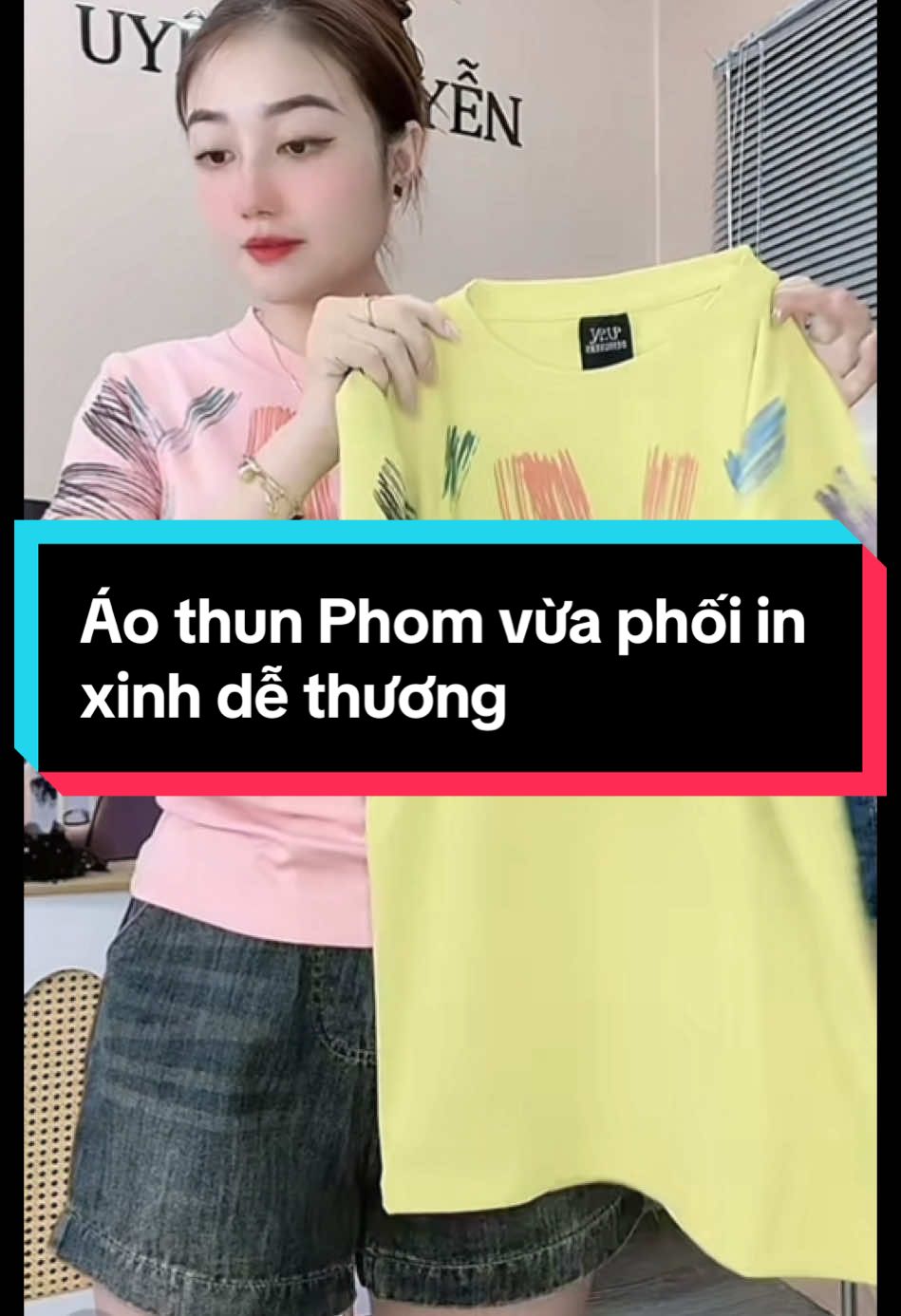 Áo thun Phom vừa phối in xinh dễ thương#thuyreview96 #thoitrangthietke #aothunnu #aonucatinh #macdepcungtiktok 