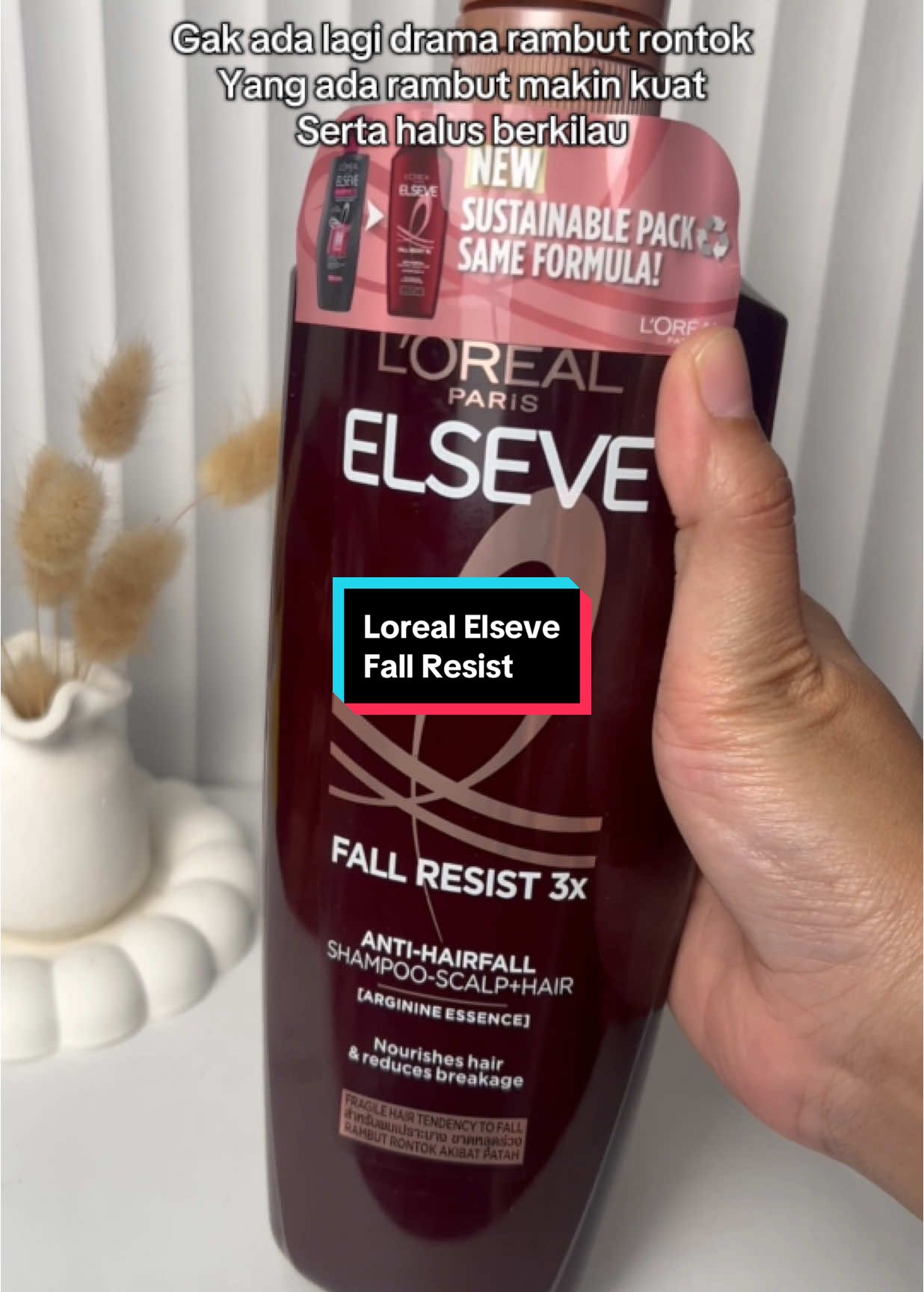 Mengurangi rambut rontok. Rambut makin halus dan berkilau #loreal #lorealparis #lorealelseve #lorealhaircare #fallresist #lorealfallresist #shampoo #sampo 