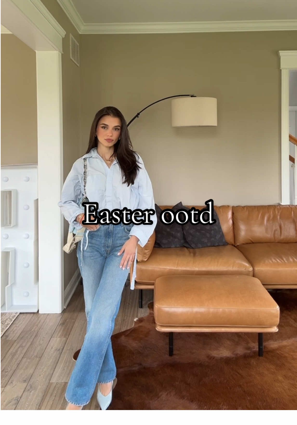 Loveee this outfit <33 Top: @Citizens of Humanity  Jeans: @Revolve  Shoes: @ZARA  Bag: @Louis Vuitton  #fyp #foryou #OOTD #easter #brunette #springoutfit #casualoutfits #cuteandcasualvibes 