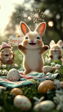 Happy easter ❤️🐰🪺  #aianimation #aiart #cute #viral #fantasy #animal #relaxing #adventure #easter #easteregg #bunny #easterbunny 