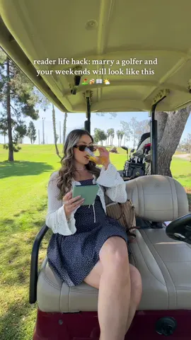 Golf cart > reading nook. I said what I said. #BookTok #readerlife #wifelife #golfwife #husbandwife #husbandandwife #bookishlife #cozyvibes #slowliving #cozylife  ##creatorsearchinsights