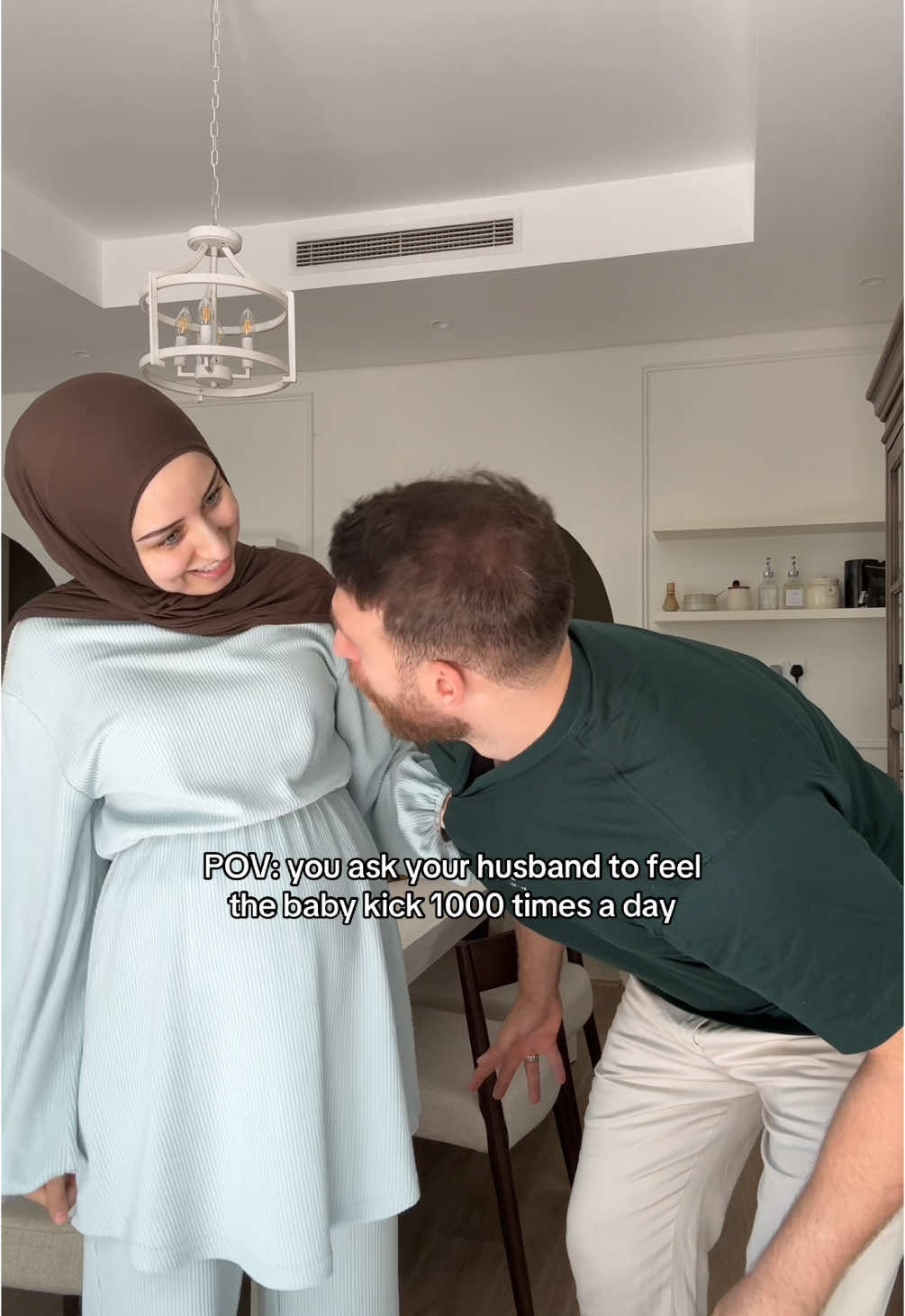 He should be just as hyped 🙄 #husbandwife #muslimcouple #pregnant 