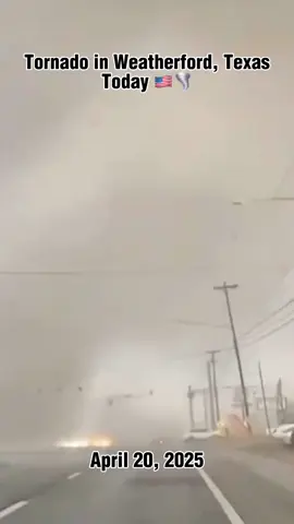 Tornado in Weatherford, Texas Today 🇺🇸🌪️ #tornado #texas  #weatherford  #storm 