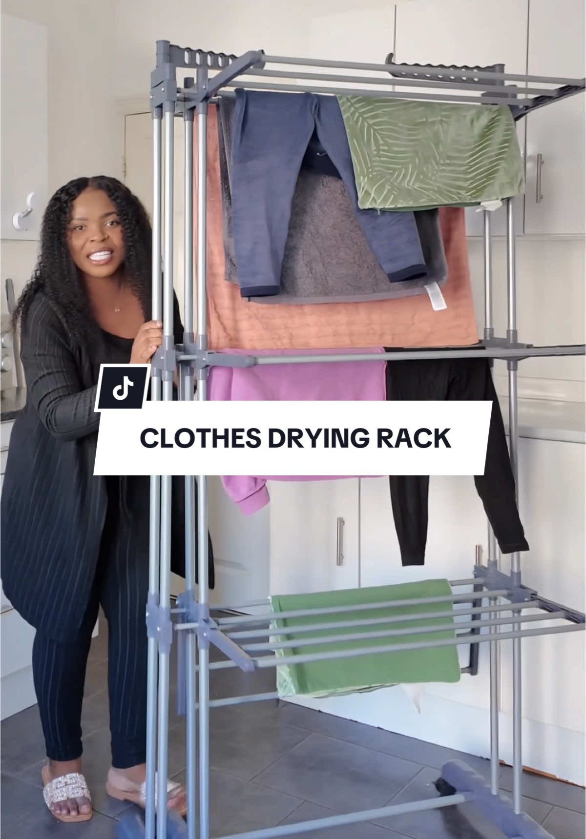 Clothes drying rack. #tiktokmademebuyit #clothesrack #laundryhack #homehacks #dealdrops 