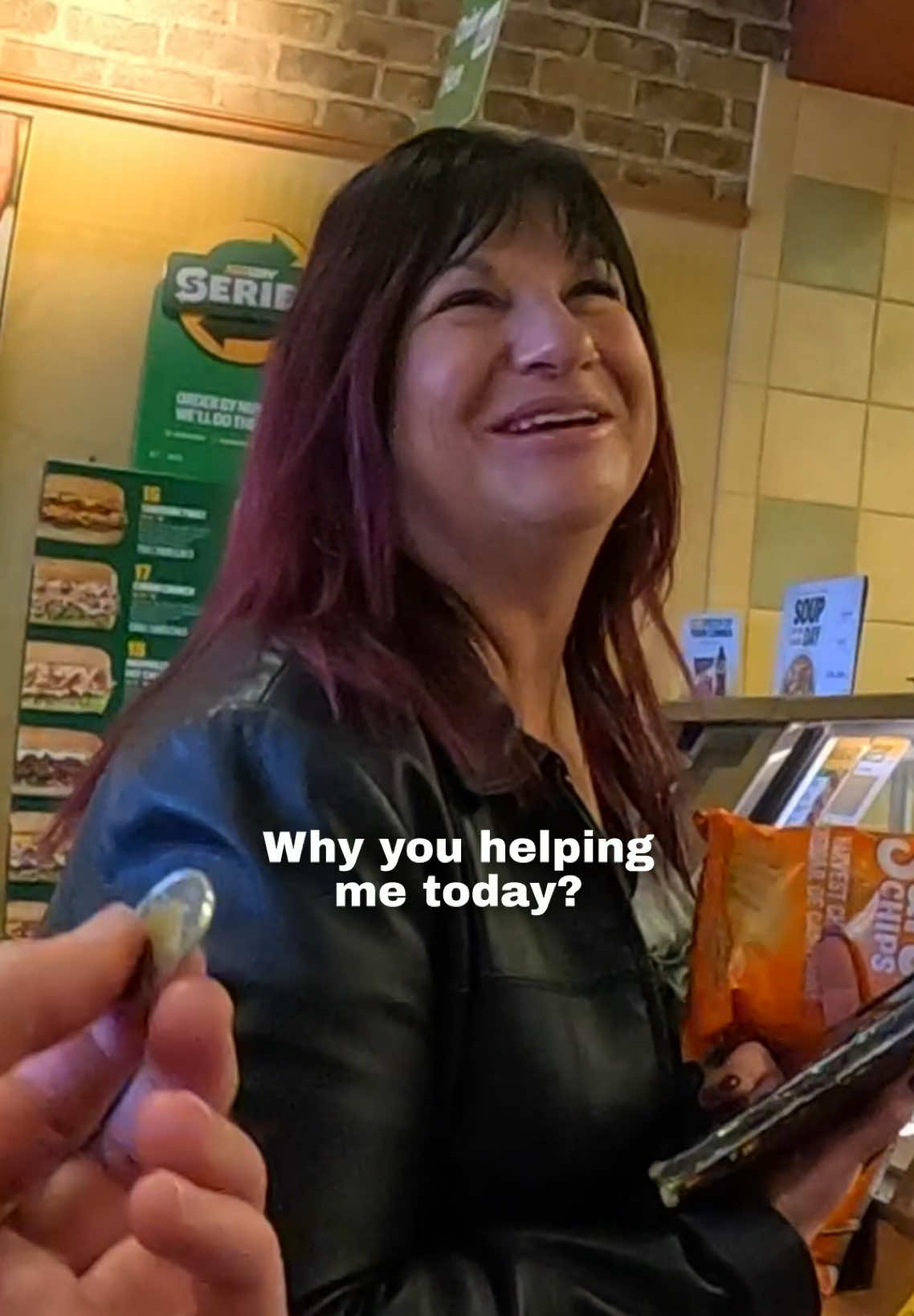 I was hungry and she bought my sandwich 🥹❤️ #subway #kindness 