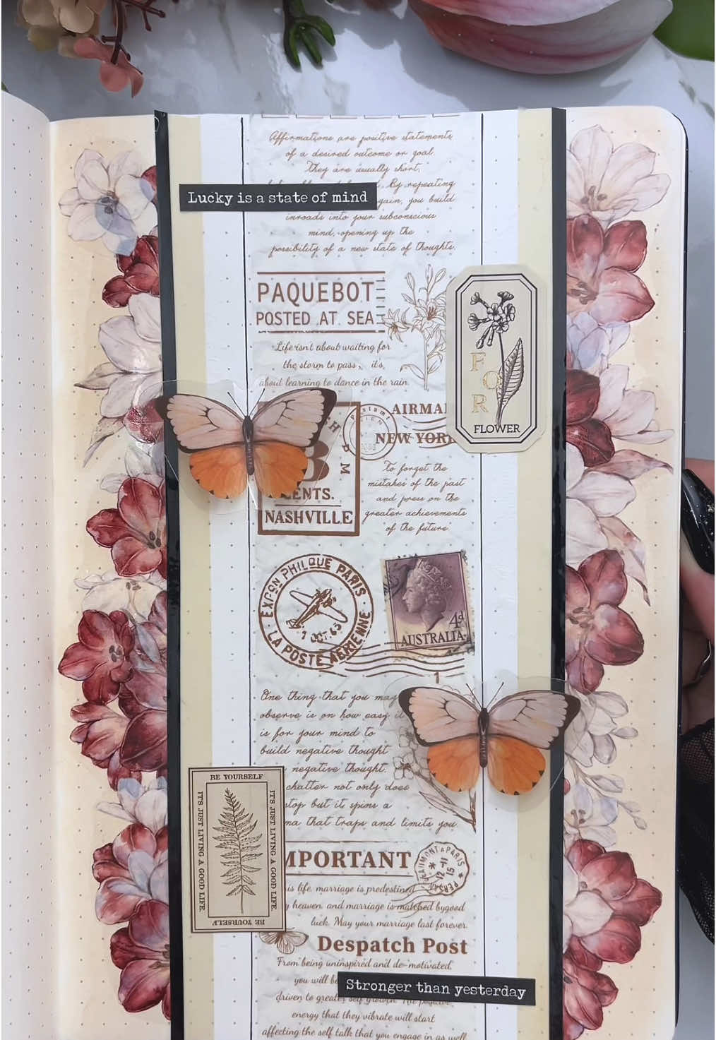 ASMR | Floral Butterfly Journal Spread 🦋♥️✨ Anzeige 🔗 You can find all my favorite supplies linked in my profile! ✨ Don’t forget to check out my discount codes to start your own creative journey. Happy crafting! ✂️🌼 #journaling #journalcommunity #butterflyjournal #flowerjournal #junkjournal #scrapbookingideas #journalwithme #journalspread #artjournal #vintagejournal #aestheticjournal #stationeryaddict #stickers #washitape #notebookdrawing #relaxing #asmrpaper #satisfying #floralaesthetic #inspiration #springvibes #diyjournal #creative #crafts #asmr #fyp