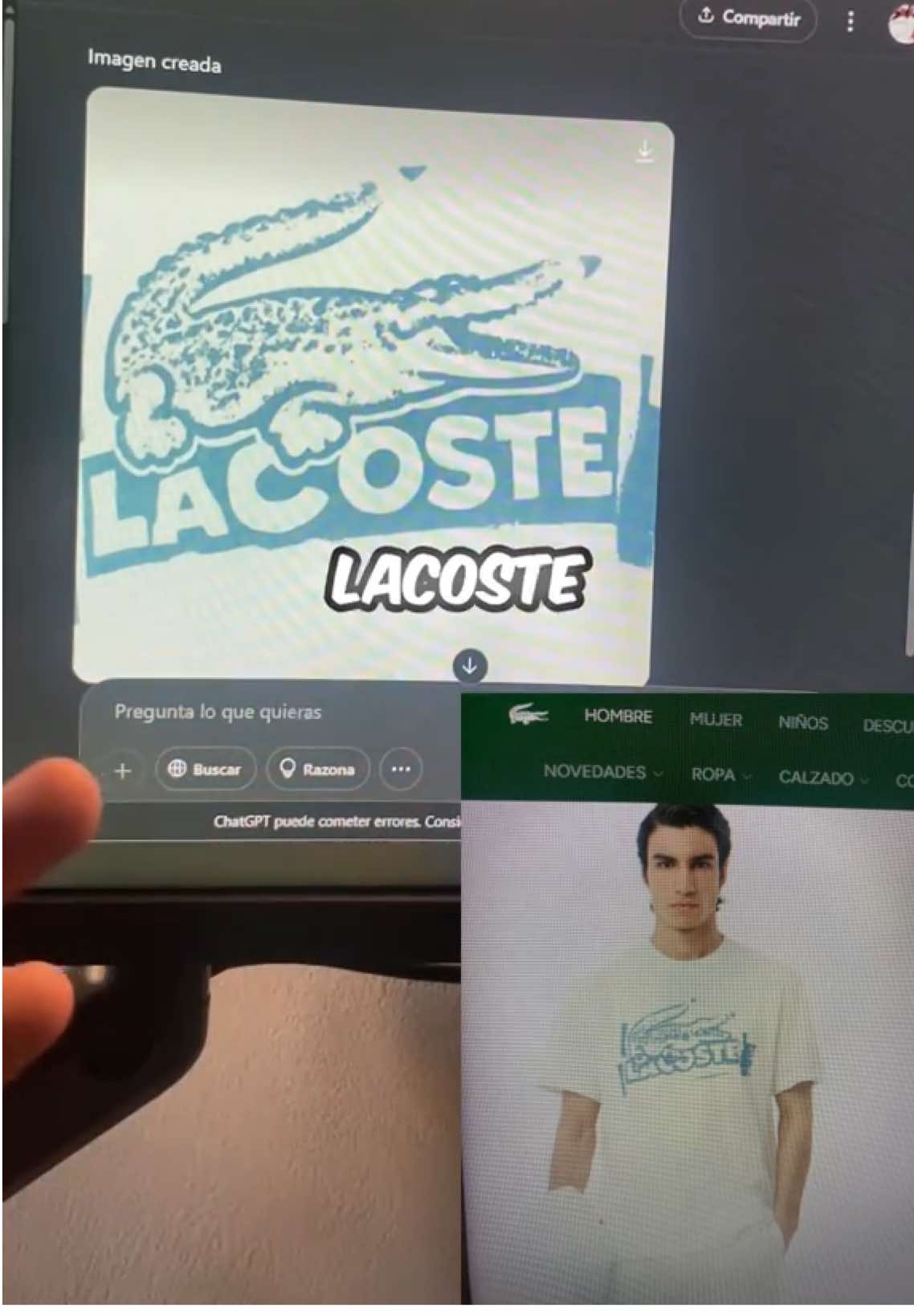 #chatgpt nos ayuda extraer diseños de cualquier marca #mockup echo con #ia #textil 