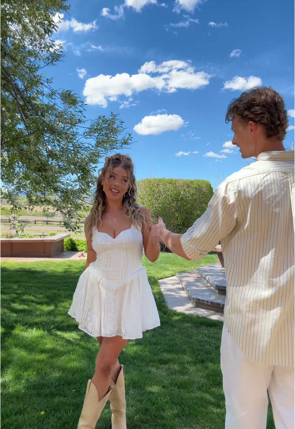 Easter ootds 🐣💛 #ootds #couplesootd #easter #springoutfit #littlewhitedress #sundaybest 