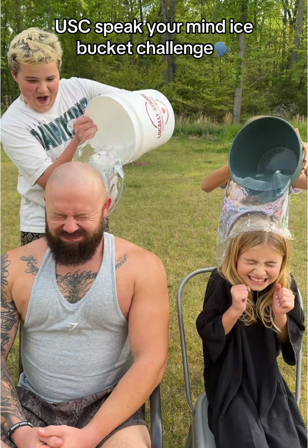 Raising mental health awareness with the 2025 USC speak your mind ice bucket challenge! Thank you @iamryleemichele for the nomination. We are nominating @Garza Crew @Kcstauffer @Mighty McClures #uscicebucketchallange #uscspeakyourmind #MentalHealth #dadanddaughter #dadsoftiktok 