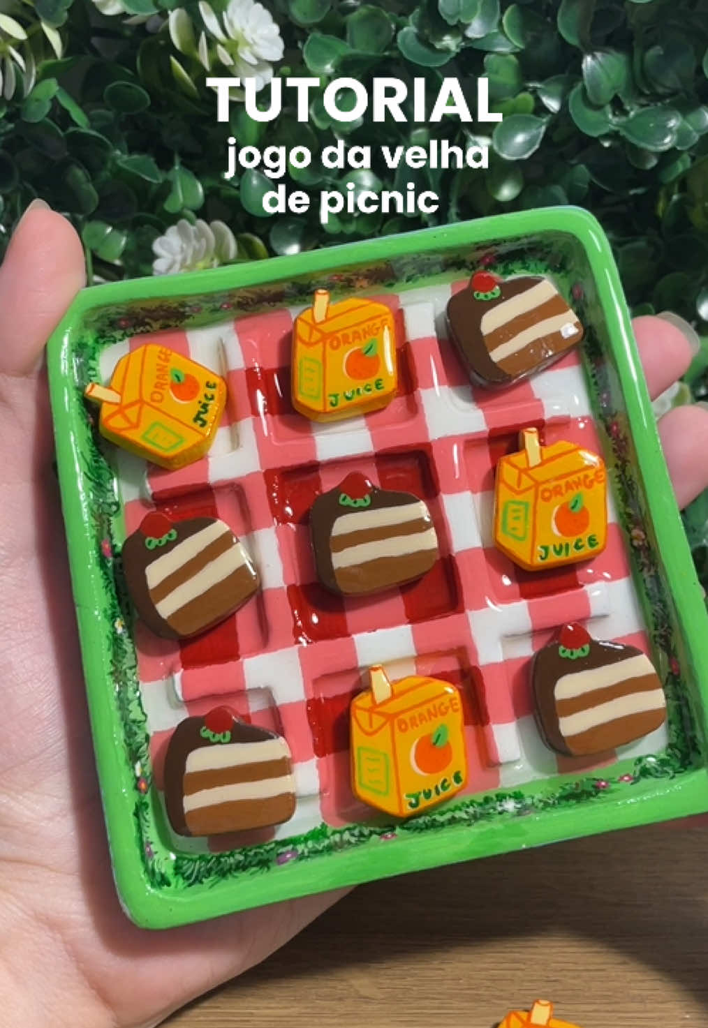 Respondendo a @Vic Vianna o tutorial do jogo da velha de picnic parte1!!!  #ceramicafria #tutorial #airdryclay #clayideas #argila #picnic #fyp #jogodavelha #tictactoe 