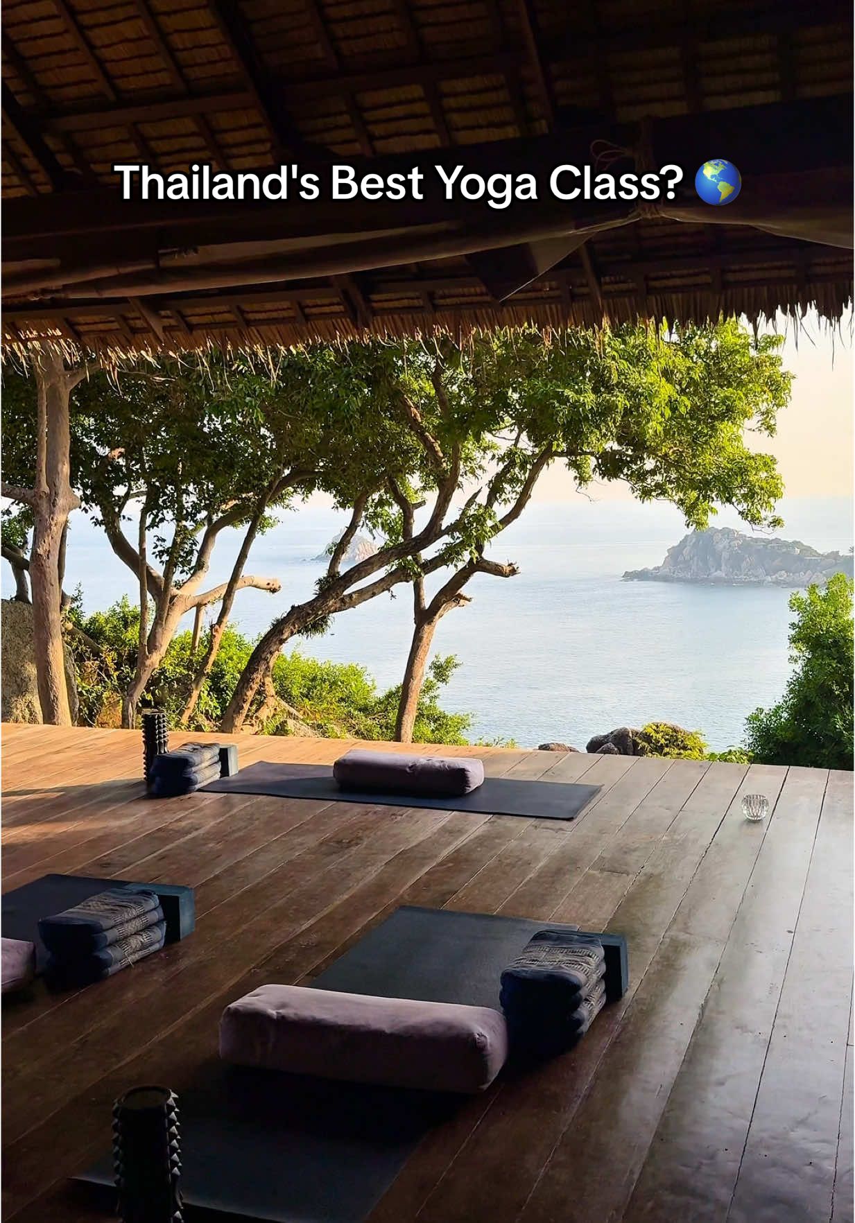 Baan Talay Resort & Yoga is a serene eco-retreat nestled in the lush hillside above Aow Leuk Bay on Koh Tao, Thailand. Renowned for its peaceful atmosphere and panoramic sea views, the resort offers a harmonious blend of nature, wellness, and comfort. It's yoga setting is arguably one of the most beautiful in the world 🧘🏼‍♀️ #thailand #kohtao #yoga #baantalaykohtao @baan talay koh tao 