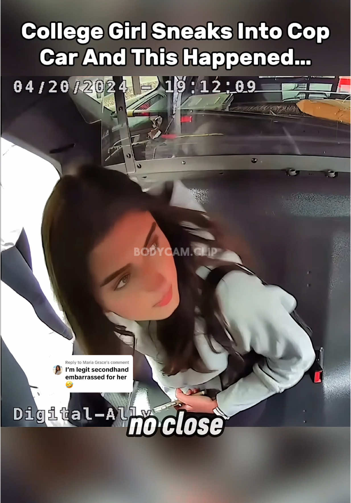 Replying to @Maria Grace The officer arrests the girl and she apologizes to the officer for sneaking into her car while she was involved in another stop. The girl says she thought the officer could take her to the bar. #bodycamera #fypツ #copcam #policevideos 