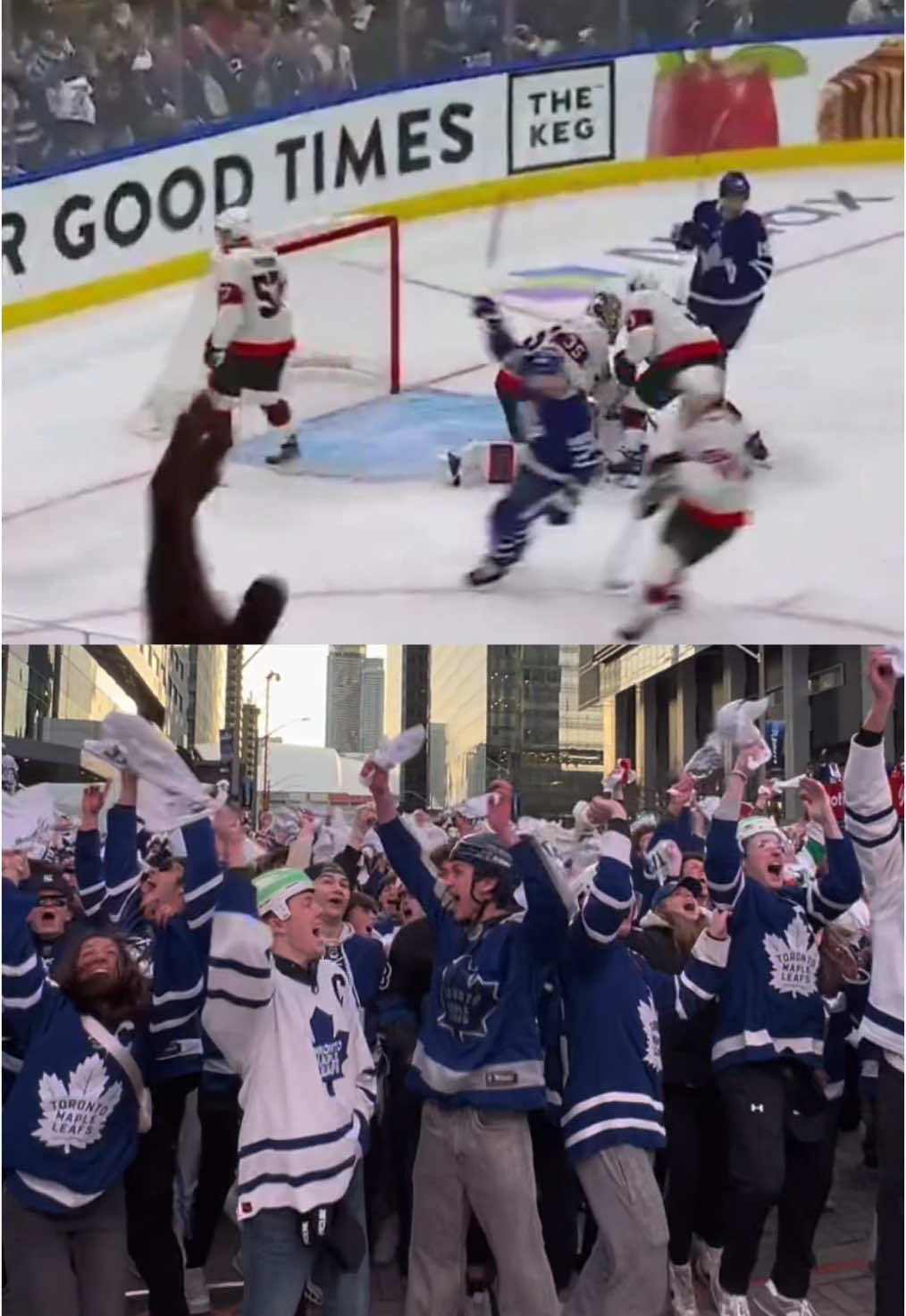 OEL FIRST GOAL OF THE PLAYOFFS BBY 🔥 #Leafs #NHL 