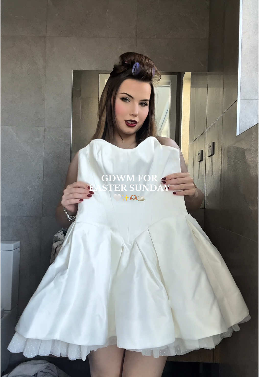 gdwm for easter 🐣🤍✨ #grwm #gdwm #getdressedwithme #fashiontiktok #outfitinspiration #outfitideas #easter #eastersunday #easteroutfits @houseofcb @ZIMMERMANN @novoshoes @Glomesh 