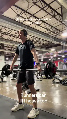 “That was heavy” 😂 Runners can lift heavy too! The hybrid life is the best life. #gym #liftheavy #weightlifting #runnerswholift #runtok #GymTok 