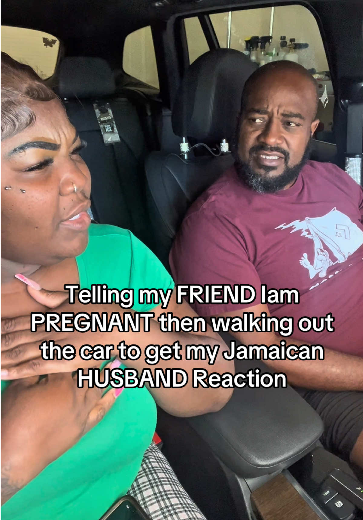 Telling my FRIEND Iam PREGNANT then walking out the car to get my Jamaican HUSBAND Reaction #jamaicatiktok #jamaicantiktok🇯🇲viral #couplestiktok #fyp #reactionvids #explorepage #xyzbca #husbandwifecomedy #husbandoftiktok #challange #pregnanttiktok 