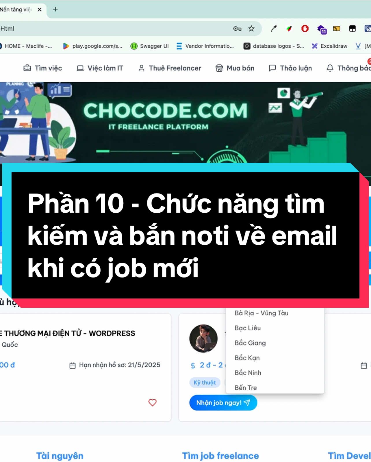 Phần 10 - Chức năng tìm kiếm Job và send notification về email khi có job mới nhất #danieldev23 #it #trending #dev 