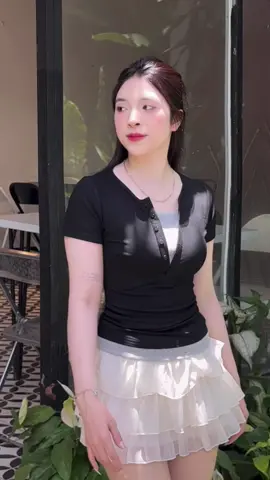 Áo Thun Cotton Cộc Tay Cổ Trụ  #aothunnu #aococtay #thoitrangnu #xuhuong 