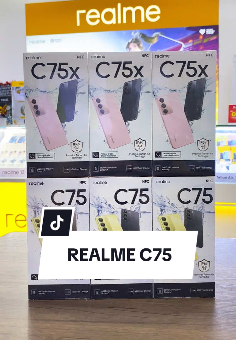 🔥 realme C75 Tahan Air 💧 Tahan Banting 💥 Tahan Lama 🔋 📌 Sertifikasi IP68/69 📌 Baterai Super Awet 6000mAh 📌 Desain Premium, Siap Diajak Ekstrem! 💯 Cocok buat kamu yang aktif & nggak mau ribet soal charger! 📦 Sudah tersedia di Bandar HP Nusantara! Jangan tunggu habis, langsung kepoin dan order sekarang! 💛 #realmeC75 #BandarHPNusantara #HPTangguh #realmeIndonesia #GadgetAntiMainstream #BatreGede #TikTokGadget #HPBaruMurah 