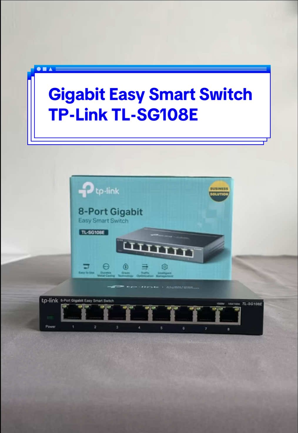 TP-Link TL-SG108E Switch Gigabit 8 Port dengan fitur smart yang efisien dan terjangkau #TPLINKIndonesia #TLSG108E #SwitchGigabit #SmartSwitch #Switch8Port #JaringanRumah #JaringanKantor #NetworkUpgrade #RouterRumahan #RTRWNet #VLAN #QoS #GigabitSwitch #EasySmartSwitch #TeknologiRumahan #MegatronikNetworkSystem #Megatronikyogya #MegatronikDistributor 