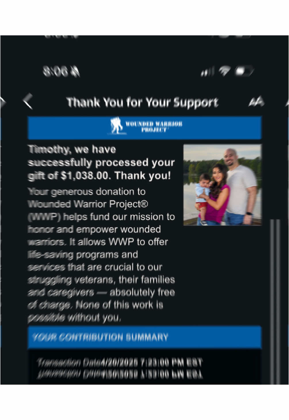 This is what it’s all about! Over $1000 raise this month . Thank you so much for everybody that has helped contribute to this cause. 🙏🏽🫡🇺🇸💪🏽 #woundedwarrior #woundedwarriorproject 