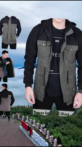 Jaket parka kombinasi hitam abu#jaketparka #jaketpria #jaket 