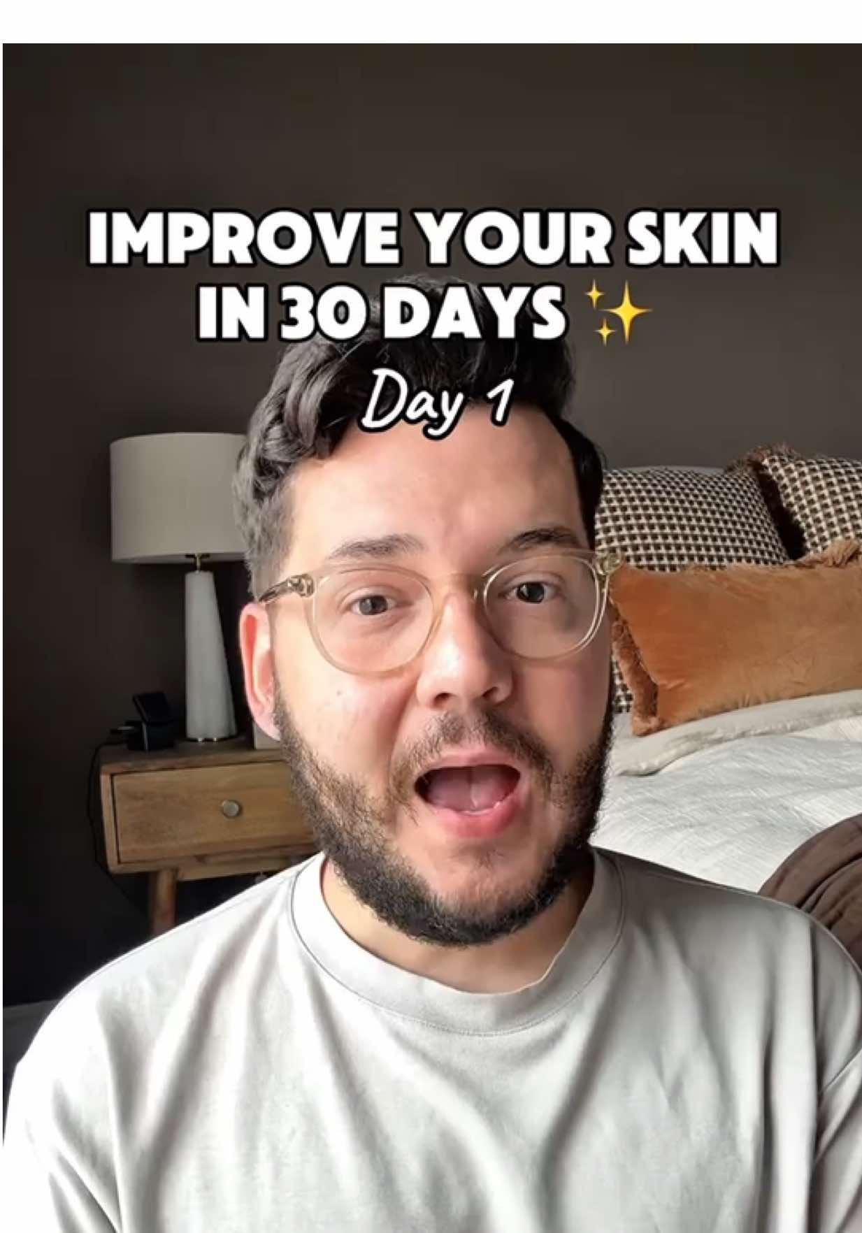 I'm going to help you improve your skin in 30 days - welcome to Day 1!👏 The first thing you need to do is identify your skin type. 👀 This is the foundation for everything that comes next, and it's easier than you might think. If your skin feels tight, flaky, or looks dull - it’s probably dry. 🙋‍♂️ If it’s shiny or breaks out easily - it’s most likely oily. ✨ Oily in the T-zone but dry everywhere else? You’re probably combination. 💁‍♂️ And if your skin gets red or irritated often, you’re likely sensitive. 😮‍💨 Knowing this helps guide the products you choose and how you treat your skin.  Figure yours out, make a note, let me know your skin type in the comments, and come back tomorrow for Day 2. #30DaysToBetterSkin #Skincare #SkincareAdvice #SkinJourney #Rosacea #Eczema #sensitiveskin