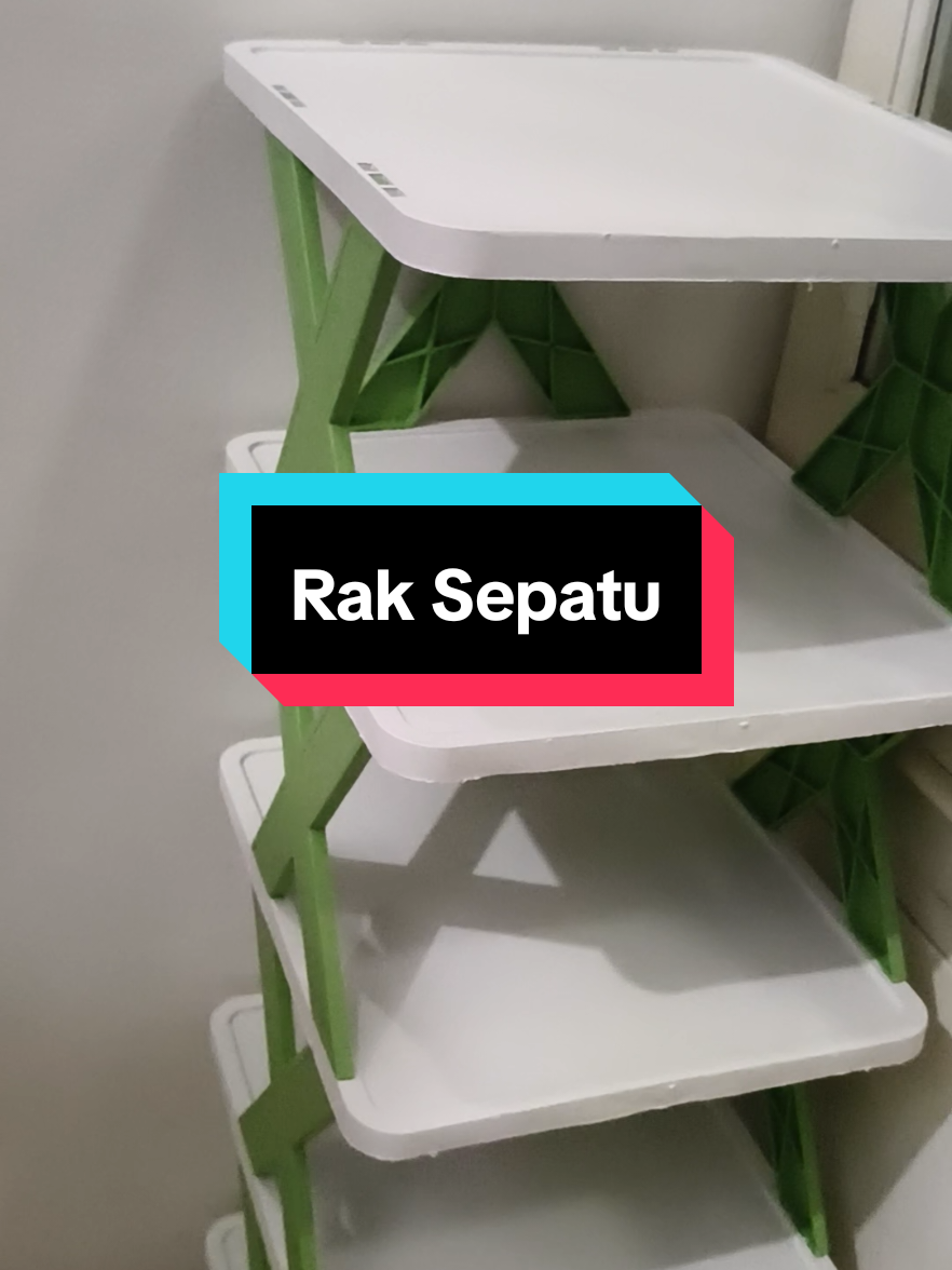 rak susun sepatu plastik estetik 4 lantai 