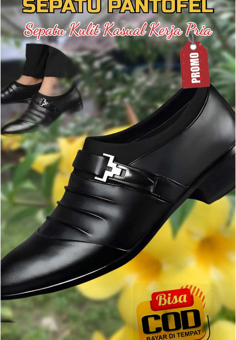 Sepatu Kulit Kasual Kerja Pria Hitam Sepat Kulit Fashion Pantofel 1618 Shoes #sepatupantofel #sepatupria #sepatukulit #sepatupantofelpria #sepatuformal #sepatukerja #shoes #belilokal #wibgajian 