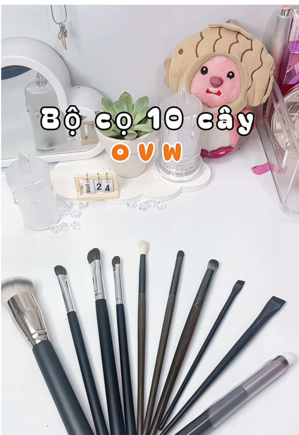 Bộ cọ dánh cho bạn nào đnag tập tành makeup và makeup cá nhân#ovw #cotrangdiemcanhan #boco10cayovw #makeup #makeupcanhan 