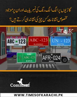 From government to private and commercial vehicles, each color tells a story! 🔍Find out which plate stands for what? #NumberPlate #Karachi #Pakistan #TOKReports