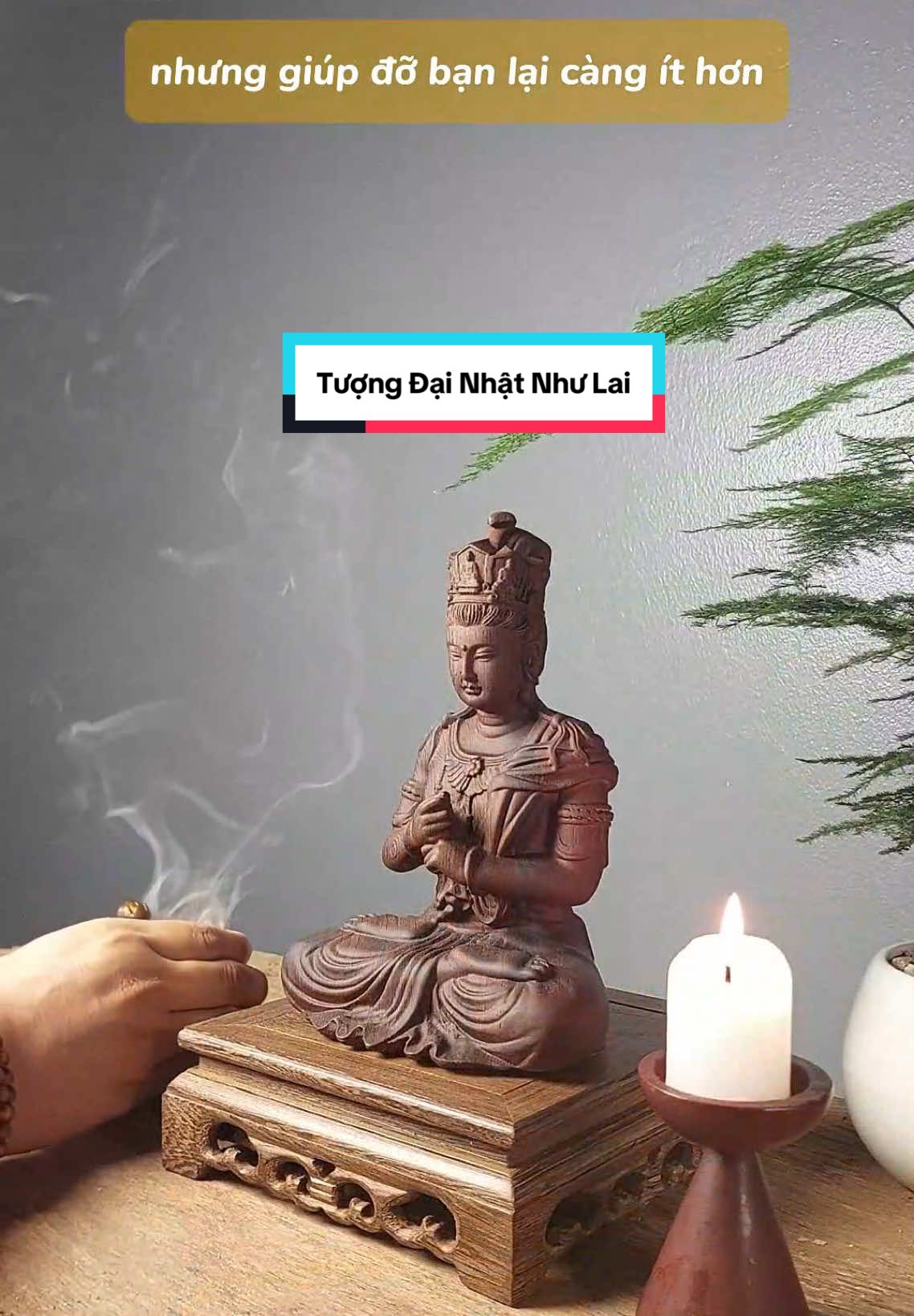 Tượng Đại Nhật Như Lai cao 20cm gỗ mun đuôi công. Giá: 9xx #tuongphat #tuongbanggo #ammay #tuonggo #dainhatnhulai 