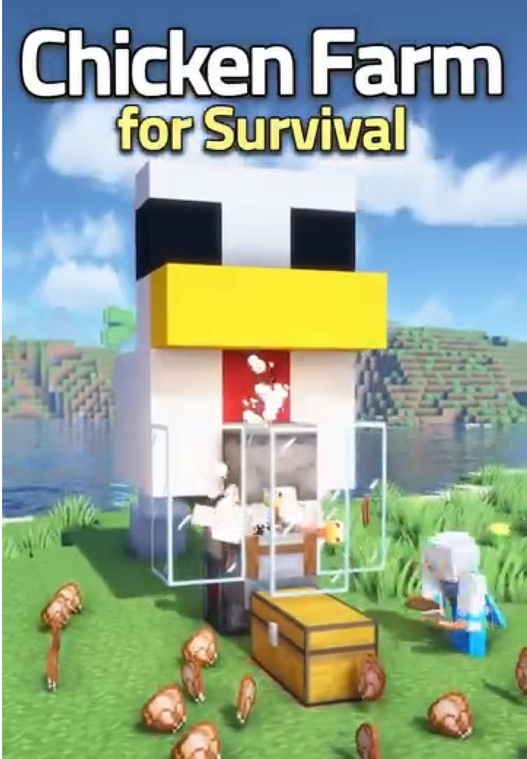 FARM de galinha 🐓 #fy #fypシ゚ #Minecraft #minecraftbuild  #minecrafttutorial #farm 