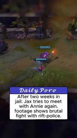 After two weeks in jail: Jax tries to meet with Annie again. footage shows fight with rift-police. #dailyporo #leagueoflegends #leaguenews #news #league