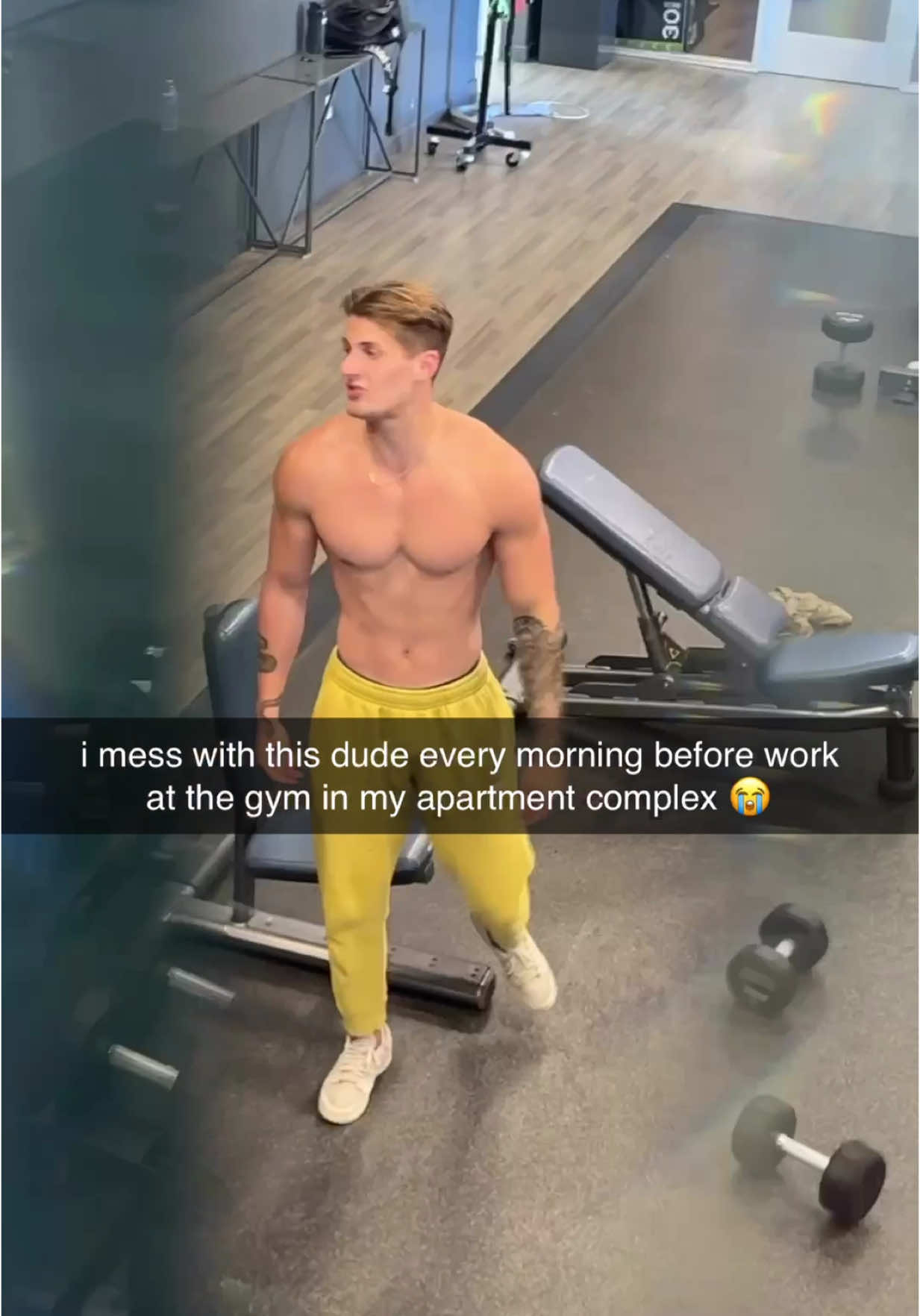 Gotta mess with the gym bros 😤 @Dawson💚 